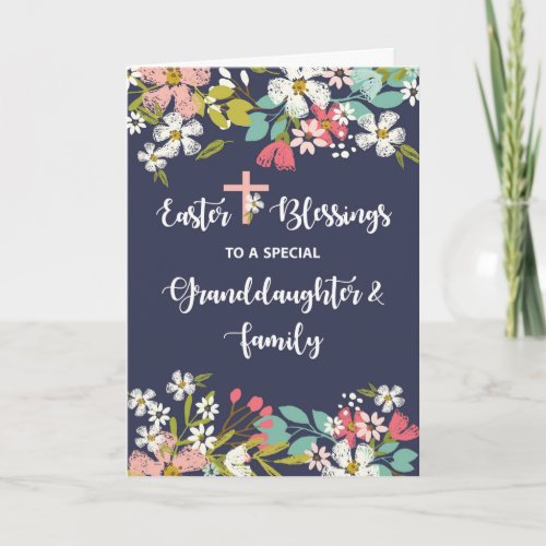 Granddaughter and Family Easter Blessings Card