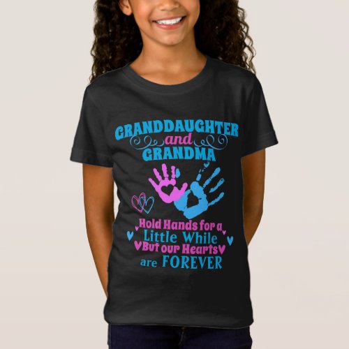 Granddaughter and  Grandma Hold Hands and Hearts   T_Shirt