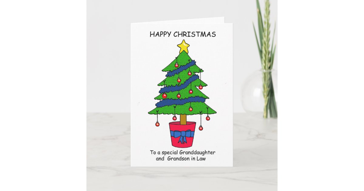 Granddaughter And Grandson In Law Happy Christmas Holiday Card