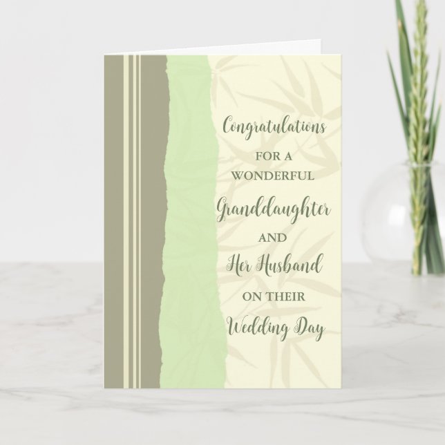 Granddaughter and Her Husband  Congratulations Card (Front)