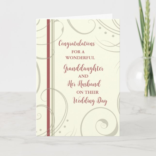 Granddaughter and Her Husband Day Congratulations Card (Front)