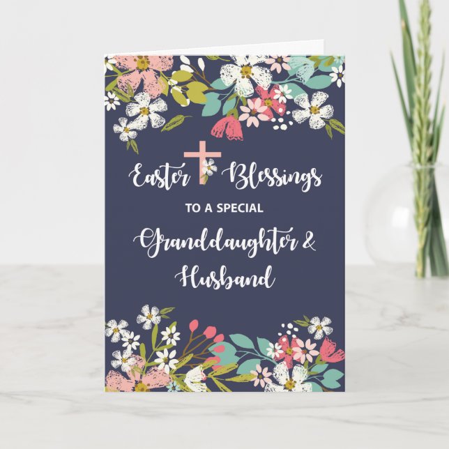 Granddaughter and Husband Easter Blessings Card (Front)