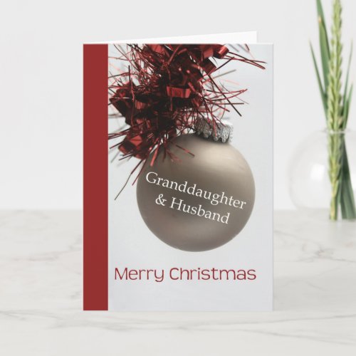 Granddaughter and Husband Merry Christmas card