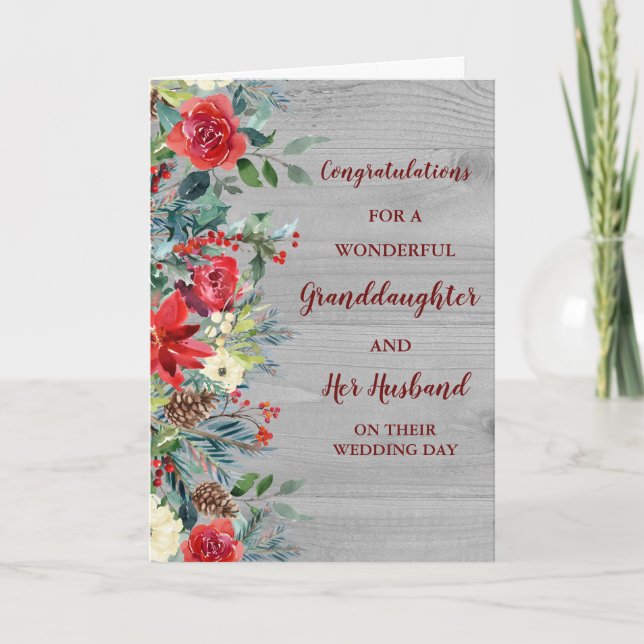 Granddaughter and Husband Wedding Congratulations Card (Front)