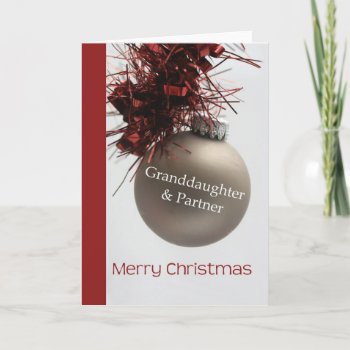 Granddaughter And Partner  Merry Christmas Card by PortoSabbiaNatale at Zazzle