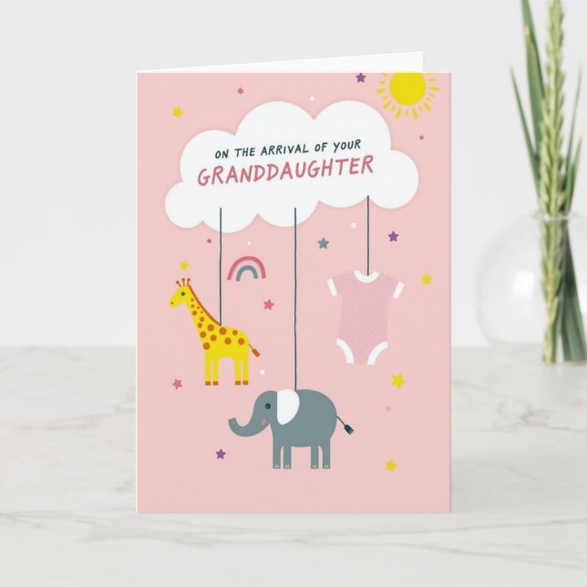 Granddaughter Arrival Celebration Card (Front)