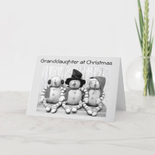 **GRANDDAUGHTER** AT CHRISTMAS FROM CUTE SNOWMEN HOLIDAY CARD