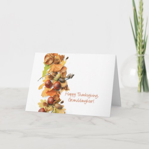 Granddaughter autumn border thanksgiving greeting holiday card