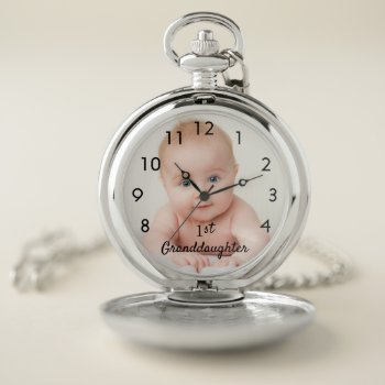 Granddaughter Baby Photo Grandfather Pocket Watch by Thunes at Zazzle