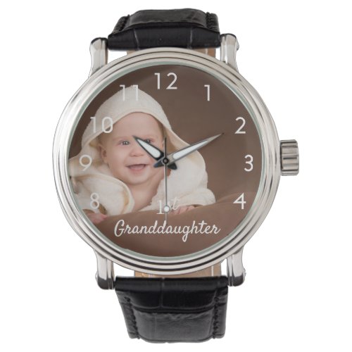 Granddaughter baby photo grandfather watch