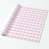 Faux gold cross white circle pattern baptism pink wrapping paper