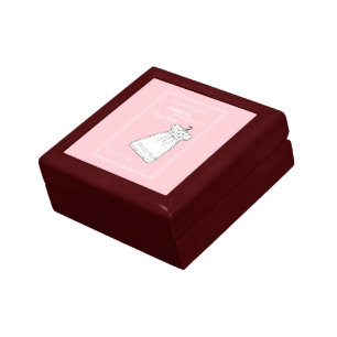 Granddaughter, Baptism Gown on Pink Personalized Gift Box