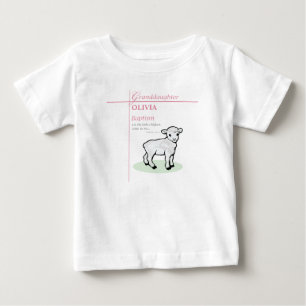 Granddaughter Baptism Pink Lamb Personalized Baby T-Shirt