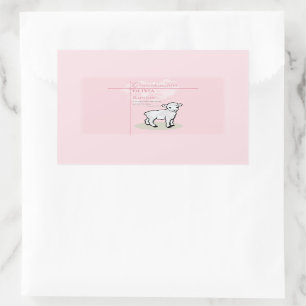 Granddaughter Baptism Pink Lamb Personalized Rectangular Sticker