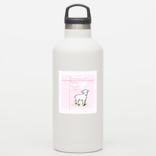 Granddaughter Baptism Pink Lamb Personalized Sticker