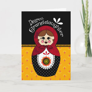 Granddaughter Birthday Babushka Doll Card