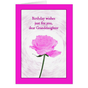 Granddaughter Birthday Beautiful Pink Rose