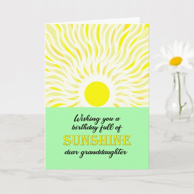 Granddaughter Birthday Bright Sunshine Card (Small Plant)
