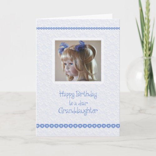 Granddaughter Birthday Card Blue Hearts Card