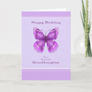 Granddaughter Birthday Card - Purple Butterfly