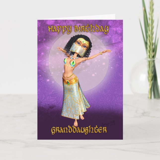 Granddaughter Birthday Card With Cute Dancer (Front)