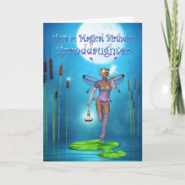 Granddaughter Birthday Card With Pretty Fairy On A (Front)