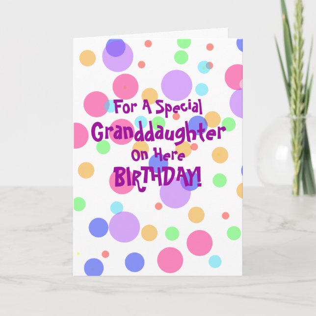 Granddaughter Birthday Customized Greeting Cards (Front)