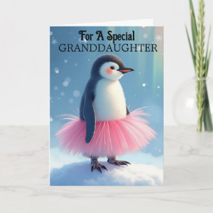 Granddaughter Birthday Cute Ballerina Penguin Card