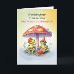 Granddaughter Birthday Cute Frogs Under Mushrooms Card<br><div class="desc">Two cute frogs are sitting under colorful mushrooms. They are wearing mushroom hats and are ready for a birthday celebration. Wish your granddaughter a fun birthday because she is toad-ily awesome!  Perfect for child,  tween,  teen or even adult who likes frogs.</div>