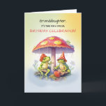 Granddaughter Birthday Cute Frogs Under Mushrooms Card<br><div class="desc">Two cute frogs are sitting under colorful mushrooms. They are wearing mushroom hats and are ready for a birthday celebration. Wish your granddaughter a fun birthday because she is toad-ily awesome!  Perfect for child,  tween,  teen or even adult who likes frogs.</div>