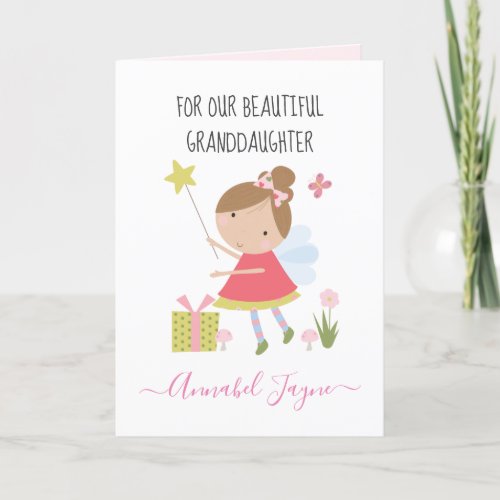Granddaughter birthday fairy girls whimsical  card