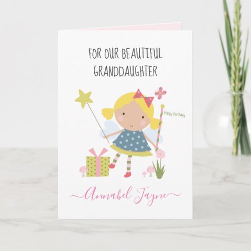 Granddaughter birthday fairy girls whimsical  card