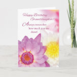 Granddaughter Birthday, Flowers, Religious Card<br><div class="desc">Wish your granddaughter happy birthday with this brightly colored flower card. The pink and purple flower provide the right mood and feel to let her know how much she is loved,  and wish her God's blessing on her special day. Perfect for a granddaughter past childhood.</div>