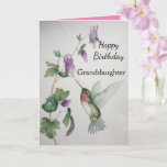 Granddaughter Birthday Hummingbird Garden Card<br><div class="desc">Celebrate your granddaughter’s birthday with a lovely hummingbird watercolor card. Elegant and stylish,  the garden design was created with soft colors of cream,  green and pink. Perfect for a young woman who loves chic pictures of charming birds and beautiful gardens.</div>