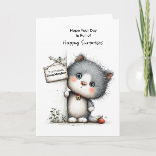 Granddaughter Birthday Kitten Happy Surprises Card