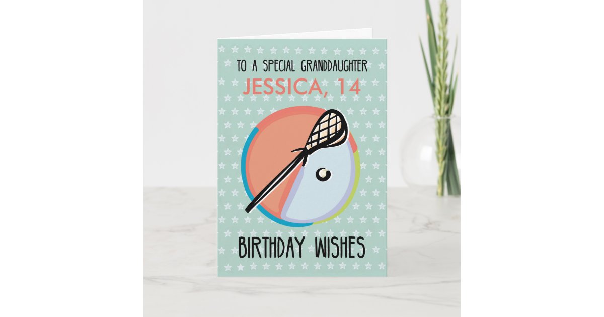 Granddaughter Birthday, Lacrosse Sport, Personaliz Card