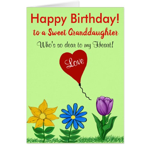 Granddaughter Birthday Love Floral Card