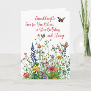 Granddaughter Birthday Love In Bloom Wildflowers Card