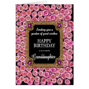 Granddaughter Birthday Pink Daisies Cards