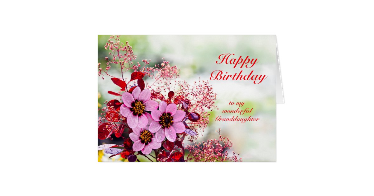 Granddaughter Birthday Pink Flowers