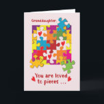 Granddaughter Birthday Puzzle Love to Pieces Card<br><div class="desc">Your dear and sweet granddaughter will surely be thrilled when she gets to receive this birthday greeting card from you. On the front of this card are colorful puzzle pieces that matches her colorful personality.</div>