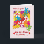 Granddaughter Birthday Puzzle Love to Pieces Card<br><div class="desc">Your dear and sweet granddaughter will surely be thrilled when she gets to receive this birthday greeting card from you. On the front of this card are colorful puzzle pieces that matches her colorful personality.</div>
