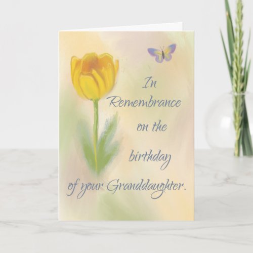 Granddaughter Birthday Remembrance Flower Card