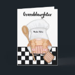 Granddaughter Birthday Whimsical Gnome Baker  Card<br><div class="desc">This birthday greeting card for your granddaughter is a whimsical masterpiece, capturing the essence of joy and culinary magic. Featuring an adorable gnome, your granddaughter is transported into a delightful world of baking and celebration. The card is a celebration of your granddaughter's birthday, and the whimsical gnome symbolizes the happiness...</div>