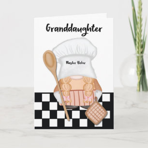 Granddaughter Birthday Whimsical Gnome Baker  Card