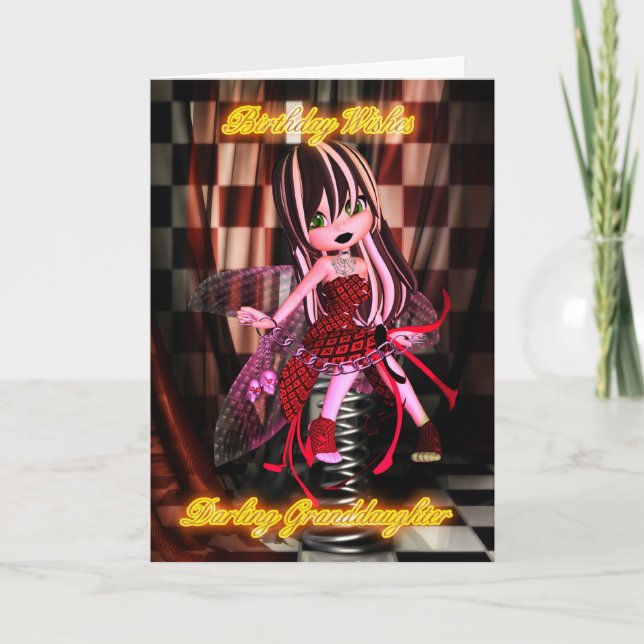 Granddaughter birthday with Moonies Cutie Pie Goth Card (Front)