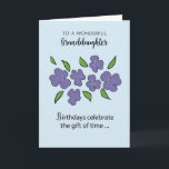 Granddaughter Birthday with Violet Flowers Leaves Card<br><div class="desc">Violet flowers are seen on the front of this elegant card that you can use to greet your dearest granddaughter once she celebrates her birthday. When your daughter is about to celebrate,  then this card is for her.</div>