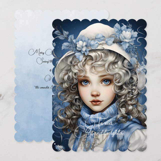 Granddaughter Blonde Haired Girl Christmas Wishes (Front/Back)