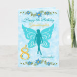 Granddaughter Blue Fairy 8th Birthday Card<br><div class="desc">A Pretty blue Fairy 8th birthday card features a blue fairy on a cloudy blue background and a large number 8 on the front of the card. This card can be personalized from Granddaughter to Daughter, Sister , Niece great niece or Cousin or the wording removed if desired. A lovely...</div>