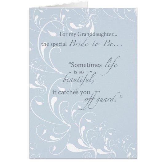 Granddaughter Bridal Shower Congratulations Light Card